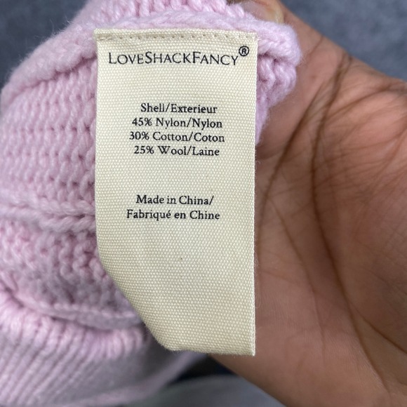 LoveShackFancy Pink Cable Knit Heart Mini Skirt Ruffle Hem Small Barbiecore - Picture 5 of 9